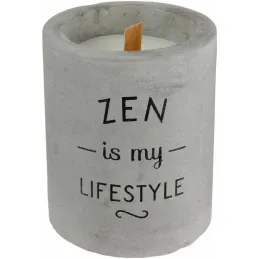 Bougie senteur linge frais pot en ciment