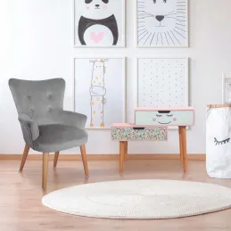 Fauteuil enfant en velours Helsinki