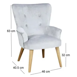 Fauteuil enfant en velours Helsinki