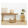 Coussins à motif en jute et coton blanc (Lot de 3)