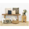 Coussins à motif en jute et coton blanc (Lot de 3)