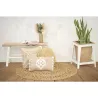 Coussins à motif en jute et coton blanc (Lot de 3)