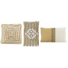 Coussins à motif en jute et coton blanc (Lot de 3)