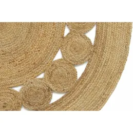 Tapis rond en jute naturelle ajourée