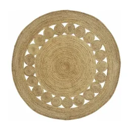 Tapis rond en jute naturelle ajourée