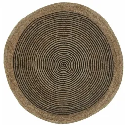 Tapis en jute et coton noir