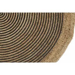 Tapis en jute et coton noir