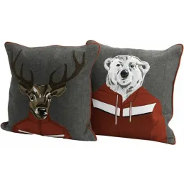 Coussin en coton Ski funny