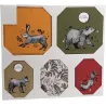 Set de 5 toiles colorées Animaux de la forêt