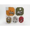 Set de 5 toiles colorées Animaux de la forêt