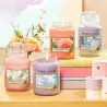 Bougie jarre en verre senteur rose et abricot