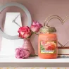 Bougie jarre en verre senteur rose et abricot