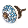Bouton de meuble en grès à motif Paon