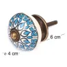 Bouton de meuble en grès à motif Paon