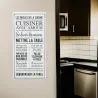 Plaque décorative en métal Les règles de la cuisine 30x60 cm