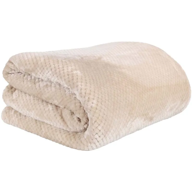 Plaid sherpa effet nid d'abeille 180x220 cm