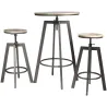 Ensemble table mange debout avec 2 tabourets Aria