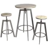 Ensemble table mange debout avec 2 tabourets Aria