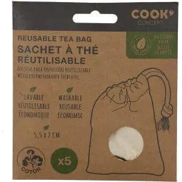 Sachets de thé réutilisables green attitude (Lot de 5)