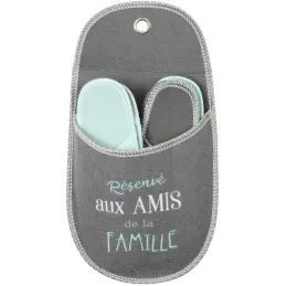 Porte chaussons invités avec 4 paires de chaussons Family