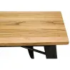 Table industrielle en métal et bois d'orme huilé