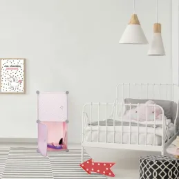 Rangement enfant 2 cubes mobulables 30x30 cm