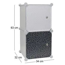 Rangement enfant 2 cubes mobulables 30x30 cm