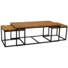 Tables basses modulables en bois recyclé et métal LOFT (Lot de 3)