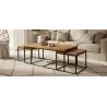 Tables basses modulables en bois recyclé et métal LOFT (Lot de 3)