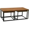 Tables basses modulables en bois recyclé et métal LOFT (Lot de 3)