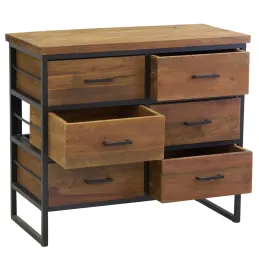 Commode en bois recyclé et métal LOFT