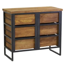 Commode en bois recyclé et métal LOFT