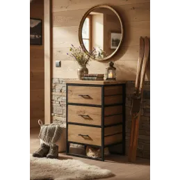 Commode en bois recyclé et métal LOFT