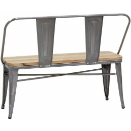 Banc industriel en acier brossé