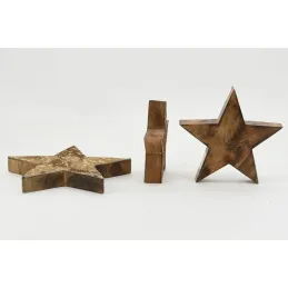 Étoiles à poser en bois et peau de vache