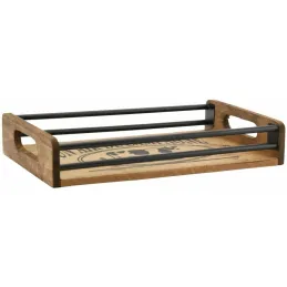 Plateaux en bois et métal Un air de campagne (Lot de 2)