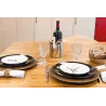 Corbeille ronde en manguier avec têtes de cerf