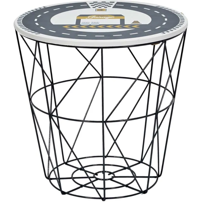 Corbeille de rangement filaire couvercle à motifs