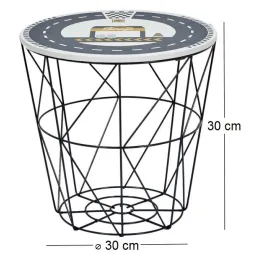 Corbeille de rangement filaire couvercle à motifs