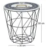 Corbeille de rangement filaire couvercle à motifs