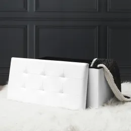 Banc coffre de rangement en polyuréthane Zoé