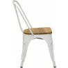 Chaise industrielle en métal et bois d'orme huilé (Lot de 4)