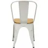 Chaise industrielle en métal et bois d'orme huilé (Lot de 4)