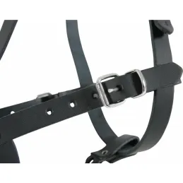 Muselière en cuir pour chien type police noire