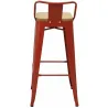 Tabouret de bar en métal laqué et bois d'orme huilé (Lot de 4)