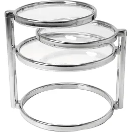 Table basse plateaux pivotants en verre
