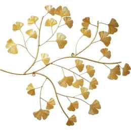 Décoration murale en métal doré Ginko