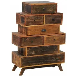 Commode 8 tiroirs en bois recyclé