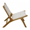 Fauteuil design en teck et nylon tressé