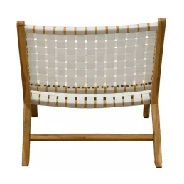 Fauteuil design en teck et nylon tressé